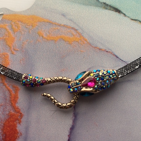 Betsey Johnson Bedazzled Snake Necklace - Picture 2 of 4